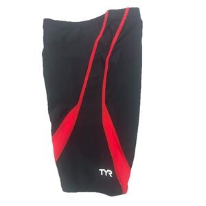 TYR Men's Alliance‎ Splice Jammer Swimsuit, Black/Red, Size 26 New